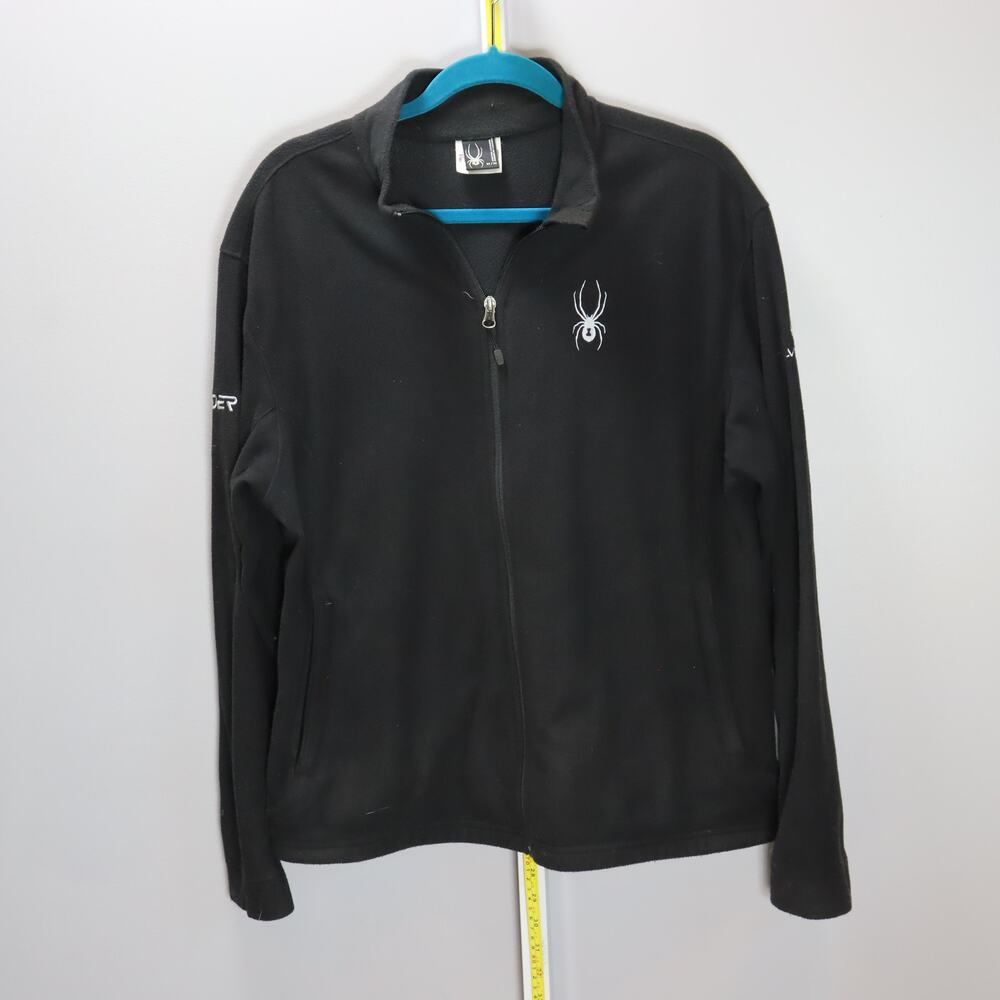 Spyder Black Full Zip Fleece Jacket Mens Medium Outdoor Performance